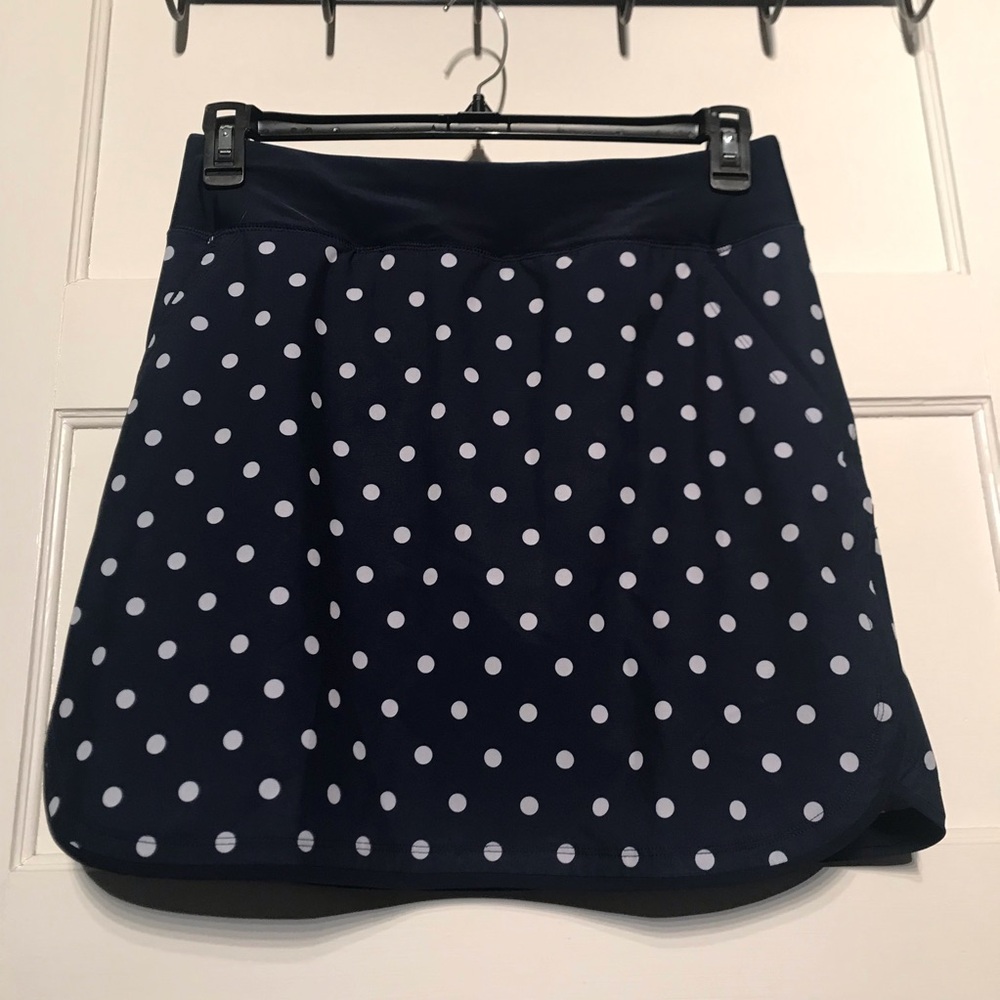 Lands' End Blue and White Polka Dot Board Swim Skirt/Skort